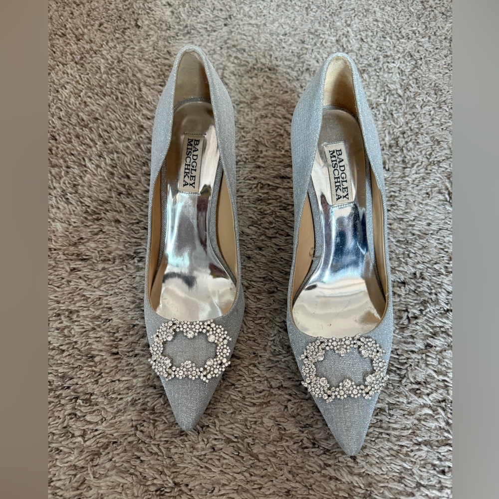 Badgley Mischka Cher Crystal Silver Pump 8 style inspired by Jimmy Choo